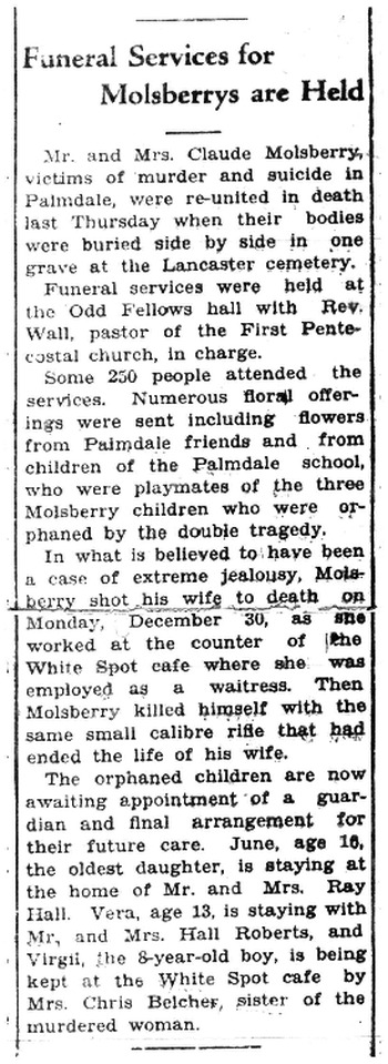 Molsberry, Claude E obituary