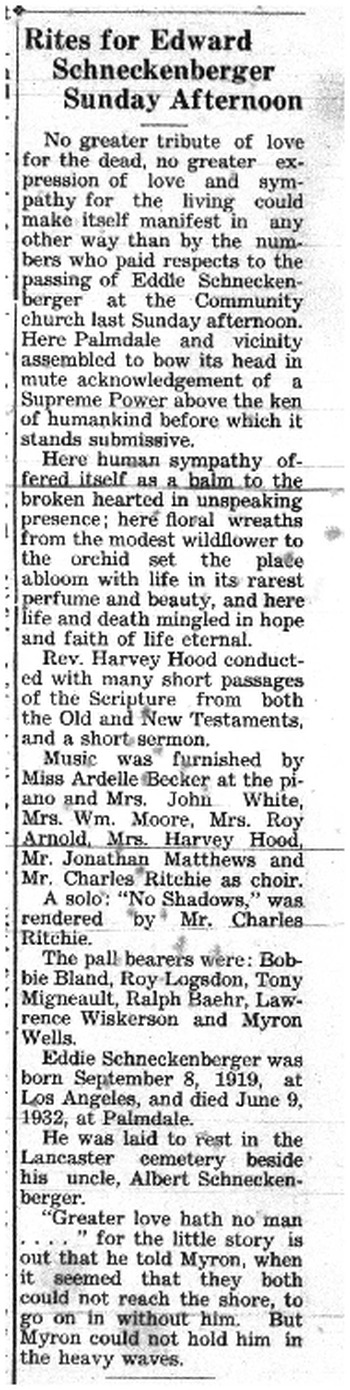 Schneckenberger, Edward Christian obituary