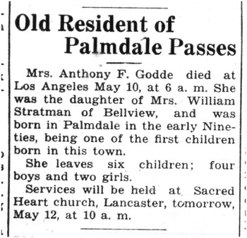 Godde, Marie Theresa Barbara ('May') obituary
