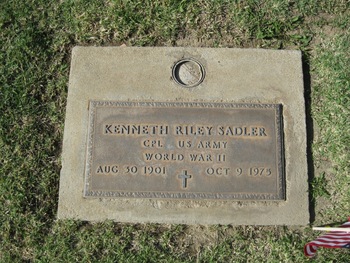 Sadler, Kenneth Riley gravesite