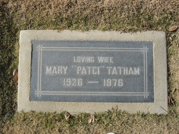Tatham, Mary ('Patci') gravesite