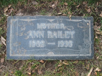 Bailey, Eliza Ann gravesite