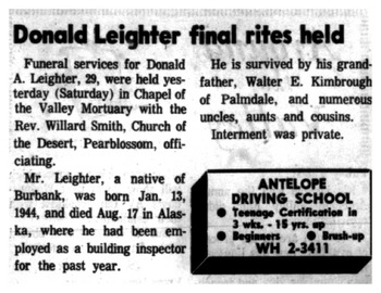Leighter, Donald Alfred gravesite