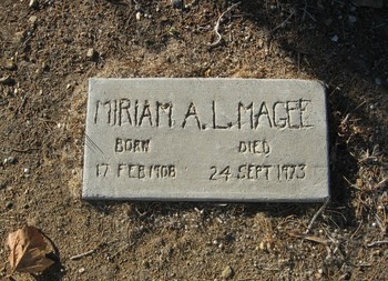 Magee, Miriam A. L. gravesite