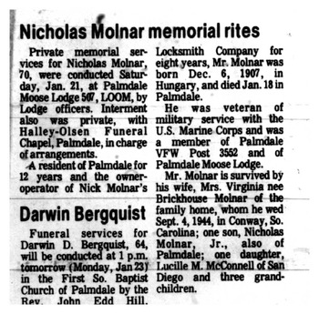 Molnar, Nicholas obituary