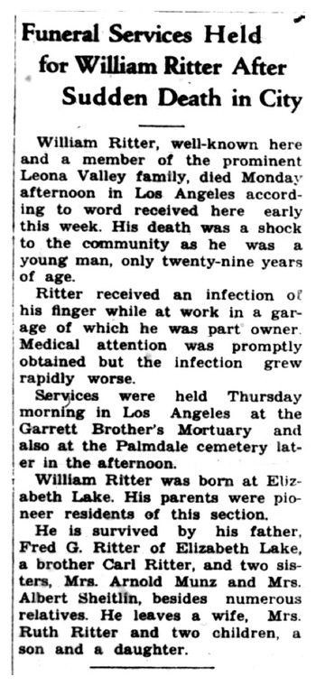 Ritter, William Christian obituary