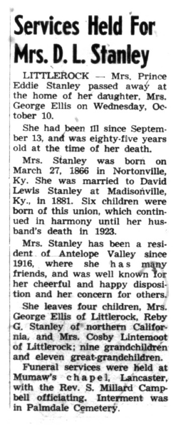 Stanley, Princetta Eddie ('Prince') obituary