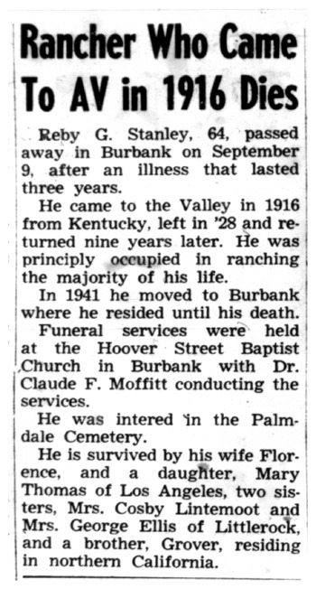 Stanley, Reby Gobel obituary