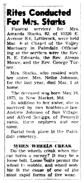 Starks,   Amanda obituary