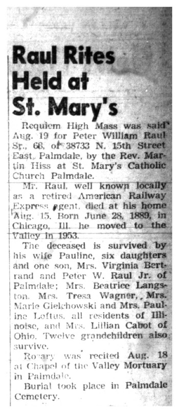 Raul, Peter William obituary