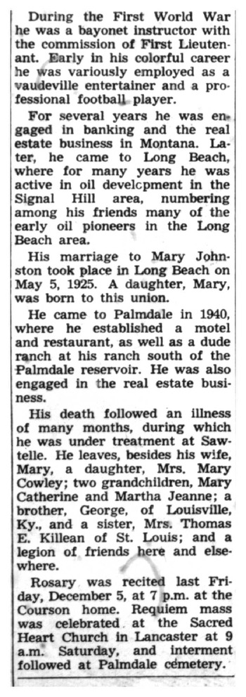 Courson, Melville John obituary