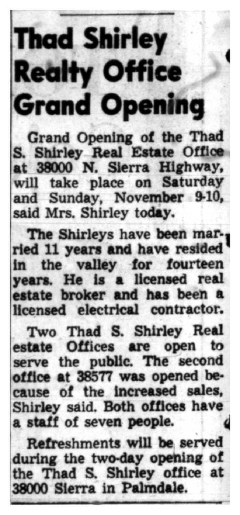 Shirley, Thaddeus Smith document